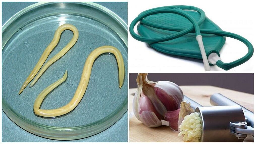 Enema with garlic against worms